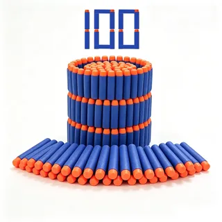 100 Pfeile für Nerf Elite 2.0,Ersatzpfeile Munition Foam Darts kompatibel mit Nerf Hasbro Fortnite - Blau