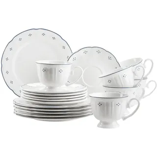 Mäser Lova Kaffeeservice 18-tlg. blau/weiß