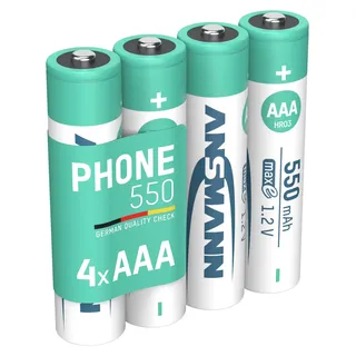 ANSMANN Telefon Akku AAA, 4 Stück, 550mAh 1,2V, DECT