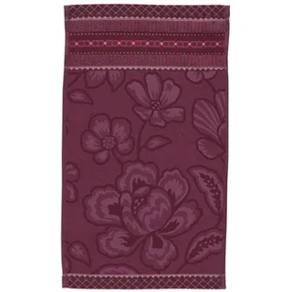 Pip Studio Jasmin Jaquard Gästehandtuch Dark pink 30x50cm (1 Stück)