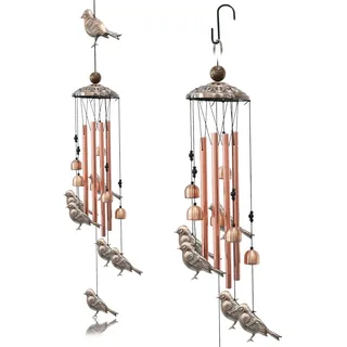 klangspiele, Windspiel für draußen hängend, Windspiel Metall Vögelchen, Vögelchen gartendeko, deko Vögelchen, Glockenspiel Wind, hexenglocke für Hof, Balkon, Terrasse und Heimdekoration