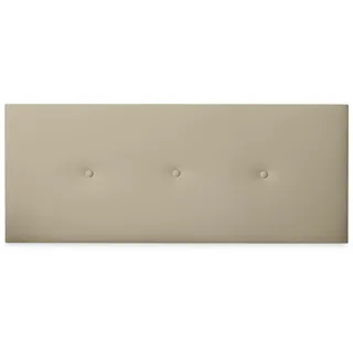 DUÉRMETE ONLINE - Premium gepolstertes Kopfteil Modell Mailand, Bezug aus hochwertigem Kunstleder, inklusive Beschlägen und Schrauben, Holz, Beige, 145 x 60 cm (Bett 135/140)