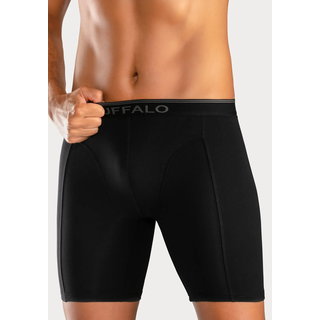 Langer Boxer BUFFALO "Boxershorts für Herren", Herren, Gr. XL, 3 Stk., bunt (bordeaux, petrol, schwarz), Jersey, Obermaterial: 92% Baumwolle, 8% Elasthan (LYCRA), unifarben, körpernah, Unterhosen Langer Boxer, in langer Form ideal auch für Sport und Trekking, Topseller