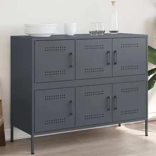 vidaXL Sideboard Anthrazit 100,5x39x79 cm Stahl - Grau