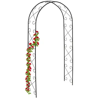 Relaxdays Rosenbogen 230 x 120 x 39 cm Schwarz