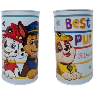My sweety pop - Spardose aus Metall Paw Patrol weiß - Schule - Münzaufbewahrung - 17,5 cm - Geschenkidee