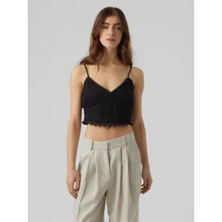 Vero Moda Spaghettitop »VMHONEY LACE V-NECK CROPPED TOP WVN«, schwarz