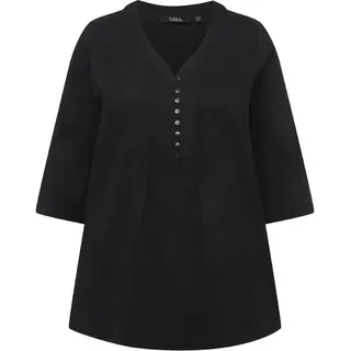 Ulla Popken Damen Tunika Blusen, Schwarz, 66-68