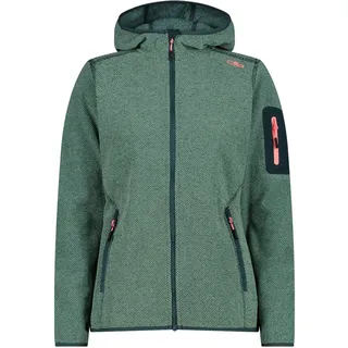 CMP Damen Unterjacke Kapuzen Fleecejacke Strick, trek green-jade 02FU, 46