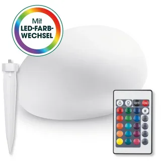 EasyMaxx Solar-Deko-Stein 40x30x16 cm IP67 | Gartenleuchte Deko-Stein mit LED Beleuchtung und Farbwechsel | Moderne Außen-Garten-Lampe, Dekoleuchte | Witterungsbeständig IP67, Fernbedienung