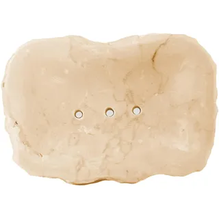 ART-CRAFT Handgefertigte Marmor Seifenschale - Natürlicher Stein Seifenhalter für Badezimmer, Waschtisch & Dusche - Rechteckig 11,5 x 7,8 x 1,8 cm
