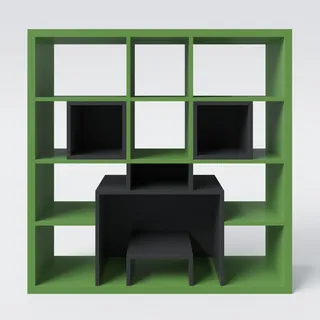 phoenix group AG original Minecraft Regal mit ikonischem Creeper-Design, 15 Fächer, Grün