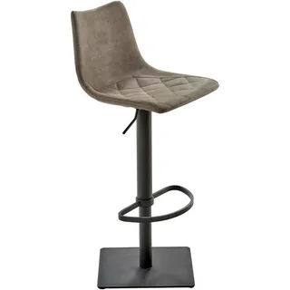 Barhocker , Schwarz, Schlammfarben , Metall, Textil , Bodenplatte , 43x85-110x50 cm , Typenauswahl, Sitzfläche 360° drehbar , Esszimmer, Stühle, Hocker