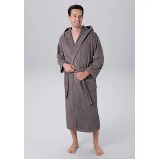 Unisex-Bademantel KANGAROOS "Cassidy, für Damen & Herren, Standardlänge & Überlänge" Gr. XL, grau (anthrazit), L:136cm, Walkfrottee, Hausmäntel, Unisex-Bademantel, mit Taschen, Männer und Frauen, Baumwolle, Reise, Hotel, Sauna, S-3XL