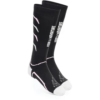 KADVA Skisocken Damen WOOLAN Größe 35/37 in Schwarz aus Merinowolle Merino Warme und atmungsaktive Thermosocken Damen für den Winter Hohe Konstruktion Schützt vor Abrieb in Skischuhen