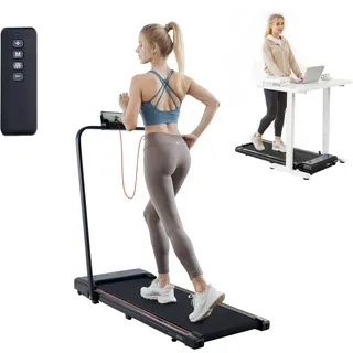 VEVOR Walking Pad Laufband unter den Schreibtisch, Laufband zum Arbeiten, klappbares Laufband mit 120 kg Tragkraft, tragbares 2 in 1 Pad mit 2,5 PS, Griffstange Fernbedienung LED-Anzeige 1-10 km/h