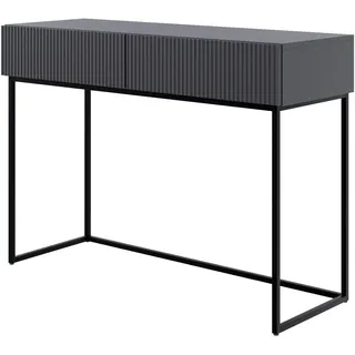 Selsey Schminktisch Makeup Tisch Frisiertisch Kosmetiktisch 110 cm Mit Schubladen Schwarz Schwarze Beine