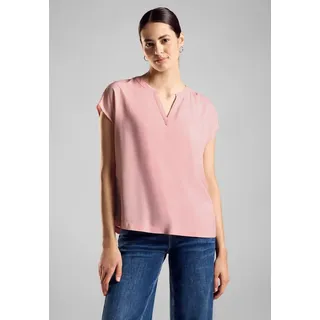 STREET ONE Kurzarmbluse, Blusenshirt aus reiner Viskose, rosa