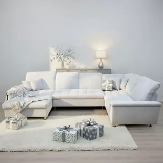 DOMO collection Wohnlandschaft »Franzi«, im XXL-Format, wahlweise mit Bettfunktion, Bettkasten und Kopfteilverstellung, frei im Raum stellbar