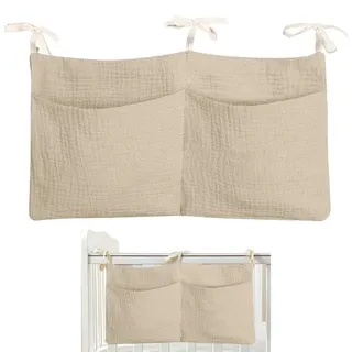 Androxeda 2 Stücke Babybett Organizer Hängend, Aufhängen Babybett Verstellbarer Organizer, Organizer Für Wiege Für Neugeborene, Für Windeln Kleidung Spielzeug Hängeorganizer Babybetttasche
