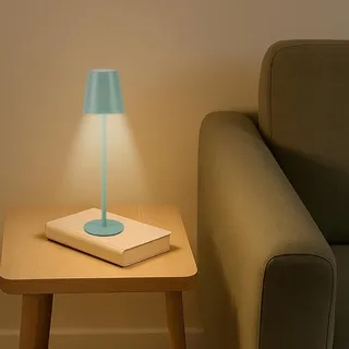 BEPER P207ILI203 Wiederaufladbare Tischlampe, kabelloses LED-Licht, einstellbare Intensität, USB-Anschluss inklusive – tragbar für Schreibtisch, Nachttisch oder Außenbereich