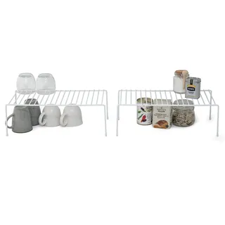 simplywire – Küchenschrank-Organizer – 2er-Pack Aufbewahrungsregale – Weiß
