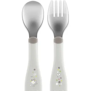 Chicco 00016102350000 Besteck für Kleinkinder Kleinkind-Besteck Grau Edelstahl - Grau