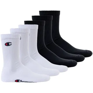 Kurzsocken CHAMPION "Socken 6er Pack", Damen, Gr. 35-38, schwarz (schwarz, weiß), Obermaterial: 71% Baumwolle CO. 27% Polyester PES. 2% Elasthan EL., Socken Kurzsocken