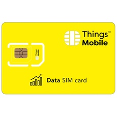 Daten-SIM-Karte - Things Mobile - mit weltweiter Netzabdeckung und Mehrfachanbieternetz GSM/2G/3G/4G. Ohne Fixkosten und ohne Verfallsdatum. 10 € Guthaben inklusive