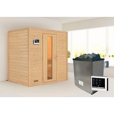 Bild Sauna »"Sonja" mit Energiespartür 2 Ofen 9 KW externe Strg modern«, beige
