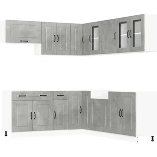 vidaXL 11-tlg. Küchenschrank-Set Kalmar Betongrau Holzwerkstoff - Grau