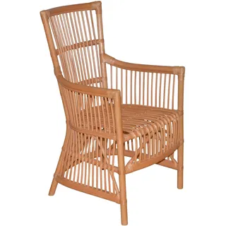 Esszimmersessel, gelb (honigfarben), B:55cm H:96cm T:62cm, HOFMANN LIVING AND MORE, Sessel, Esszimmersessel, Handgeflochten, mit und ohne Sitzkissen lieferbar