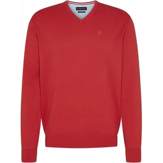 bugatti Herren Pullover Regular Fit V-Neck Premium Cotton Basic Baumwolle V-Ausschnitt