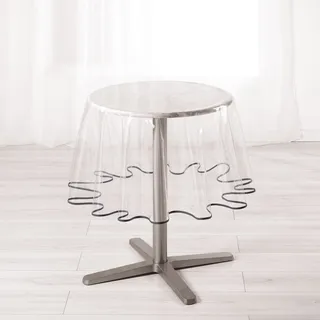 douceur d'Intérieur 180 cm, Uni, Kristall 15/100e Garten Biais Tischdecke rund, anthrazit