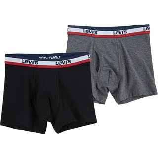 Levi's Sportswear Logo Boxershorts grau/schwarz L 2er Pack
