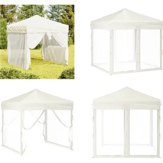 vidaXL Partyzelt Faltbar mit Seitenwänden Creme 2x2 m - Partyzelt - Partyzelte - Pavillon - Pavillon - Creme