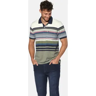 Poloshirt BABISTA "Poloshirt ORVINO", Herren, Gr. L, weiß (weiß oliv gestreift), Obermaterial: 100% Baumwolle CO., Shirts Poloshirt