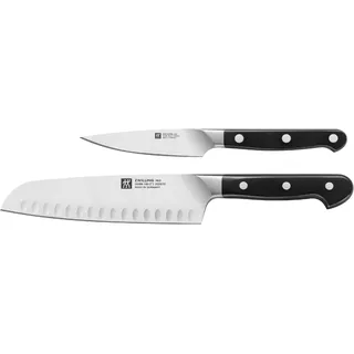 Zwilling Messer-Set »Pro«, (Set, 2 tlg.), 1 Spick & Garniermesser (10 cm), 1 Santokumesser (18 cm)., schwarz