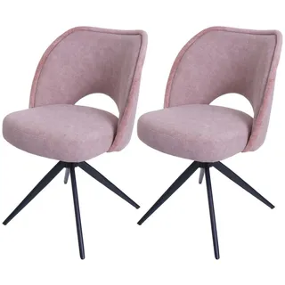 MCW Esszimmerstuhl Altrosa 2er-Set , Textil , 54x84x60 cm , Esszimmer, Stühle