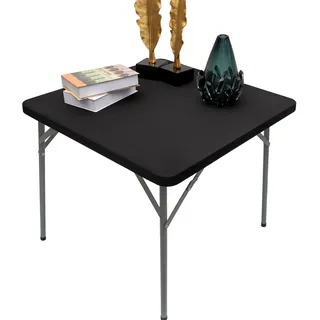 Newisher Tischdecke Quadratisch Cocktail-Topper 91,4 x 91,4 cm Schwarz