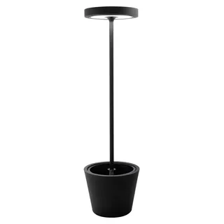 Poldina Reverso Solar L Schwarz - Solar- und wiederaufladbare LED-Stehleuchte 11,7 W - Stehleuchte für den Außen- und Innenbereich, H. 156 cm - Schwarz