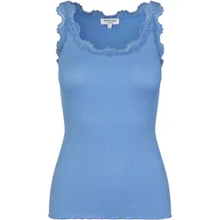 Rosemunde Tanktop »Babette Silk Top« Vintage-Spitzenbesatz, breite Träger, feminin, bequem, Seidenmix, blau