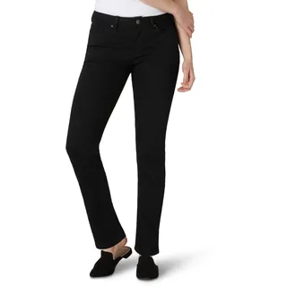 Lee Damen Legendary Mid Rise Straight Leg Jeans, Schwarz, 48