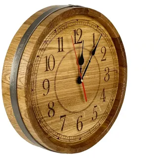 Wanduhr aus Eiche, klassisches Zifferblatt D330