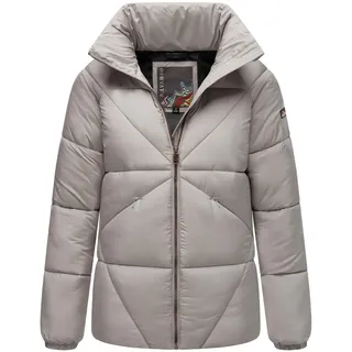 Navahoo Steppjacke »Steppjacke Schokolinaa 14«, ohne Kapuze, Winterjacke mit modischer Steppung & hohem Kragen, grau