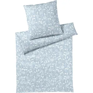 elegante Mako-Jersey-Kissenbezug einzeln Bonjour Farbe Bleu Größe 40x80 - Blau