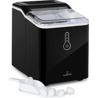 Klarstein Eiswürfelmaschine Klein, 1,5L Eiswürfelbereiter, Eiswürfelmaschine für Große Eiswürfel, Schnelle Mini-Eiswürfelmaschine, Leichte Reinigung, Eiswürfelbereiter 12kg Eis pro Tag - Schwarz