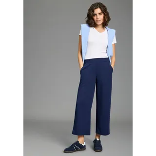 Culotte LAURA SCOTT, Damen, Gr. 38, N-Gr, blau (marine), Obermaterial: 96% Polyester, 4% Elasthan, Georgette, gepflegt, unifarben, Basic, 7/8-Länge, Hosen Culotte, aus Polyester und Elasthan, leichtes Tragegefühl