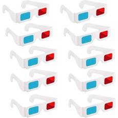 3D Brille 10 Paar Papier Rot und Blau Stereo Brille für Reise und Film Dekoration