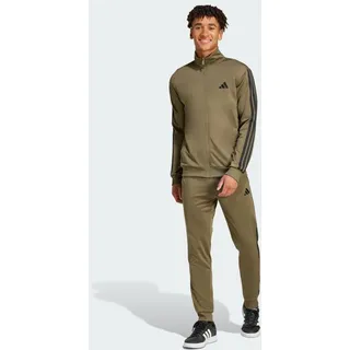 adidas Sportswear Basic 3-Streifen Tricot Trainingsanzug Olive Strata M